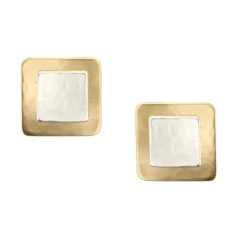 Marjorie Baer Earrings Marjorie Baer Stacked Squares Post Earrings - E1652DP Marjorie Baer Stacked Squares Post Earrings - E1652DP
