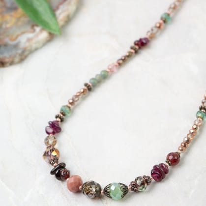 Anne Vaughan Designs Jewelry Necklaces Anne Vaughan Mauve Mix Collage Necklace 98973918 Anne Vaughan Mauve Mix Collage Necklace