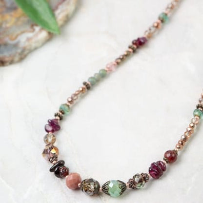 Anne Vaughan Designs Jewelry Necklaces Anne Vaughan Mauve Mix Collage Necklace 98973918 Anne Vaughan Mauve Mix Collage Necklace