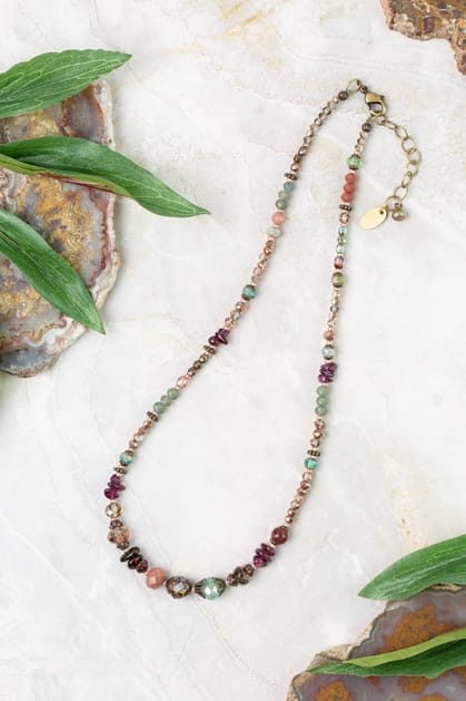 Anne Vaughan Designs Jewelry Necklaces Anne Vaughan Mauve Mix Collage Necklace 98973918 Anne Vaughan Mauve Mix Collage Necklace