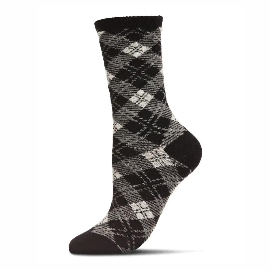MeMoi Socks MeMoi Diamond Overlay Cashmere Crew Socks MeMoi Diamond Overlay Cashmere Crew Socks