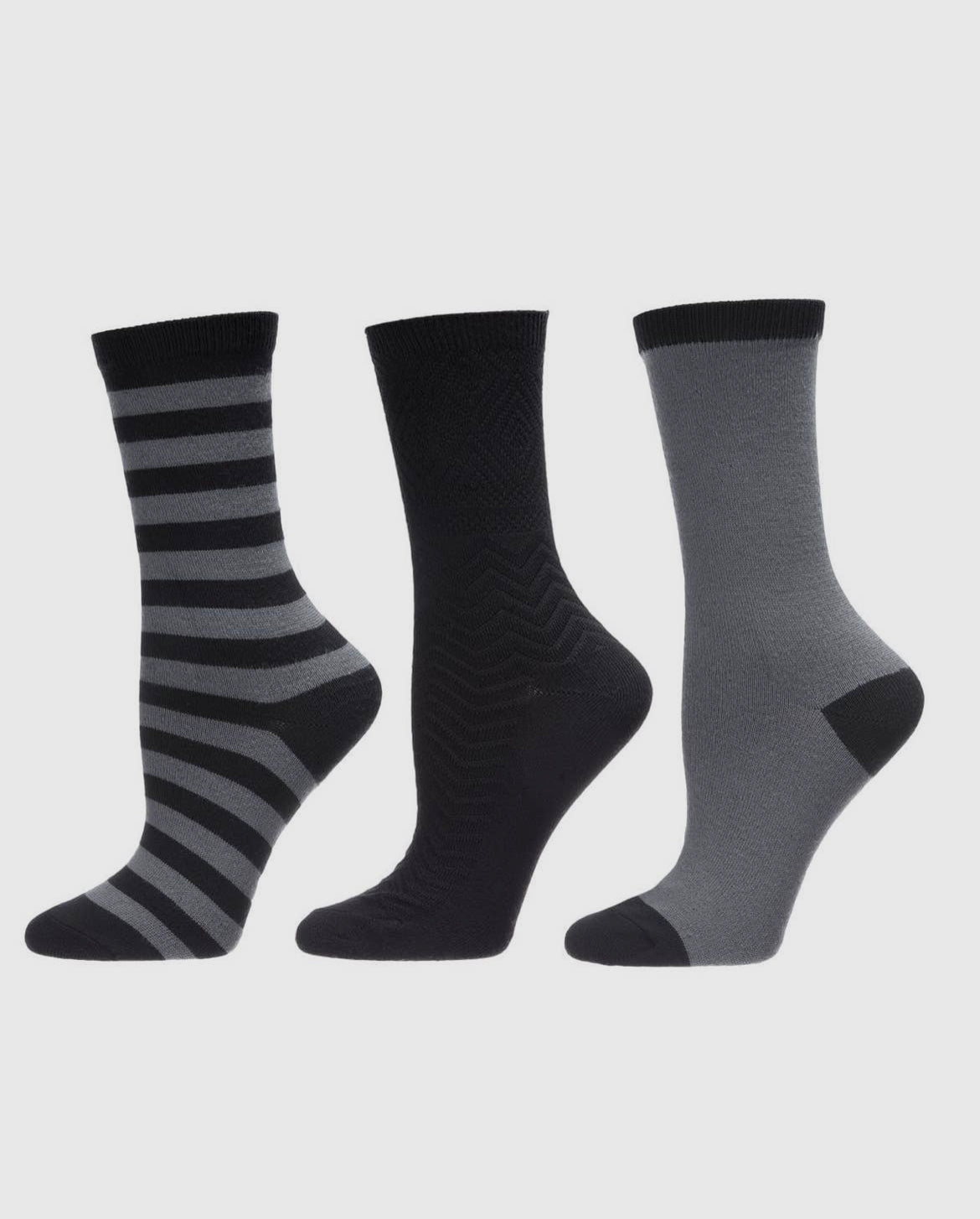 Marled Stripe Buttersoft Crew Socks 3 Pair Pack