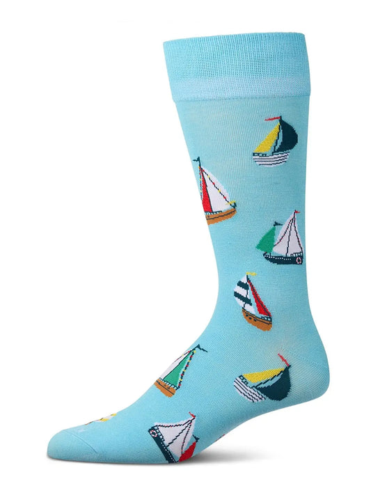 MeMoi Men's Socks MeMoi Men's Sail Away Bamboo Crew Socks MeMoi Men's Sail Away Bamboo Crew Socks