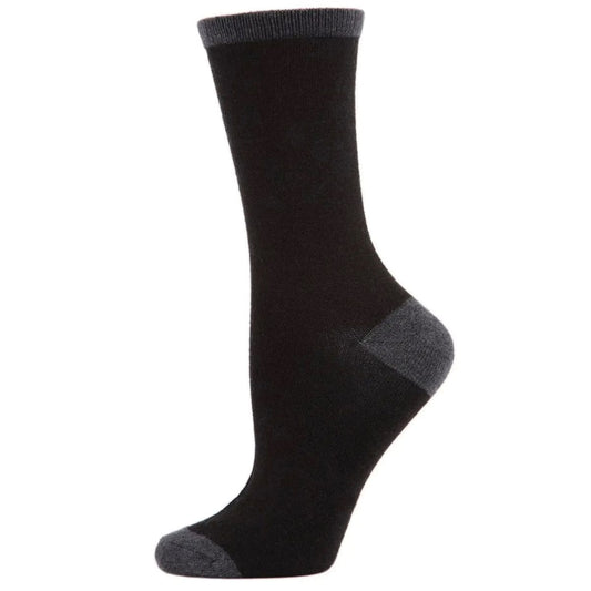 Black sock with gray accents on a white background