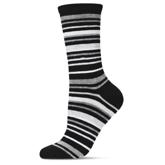 Black and white striped sock on a white background