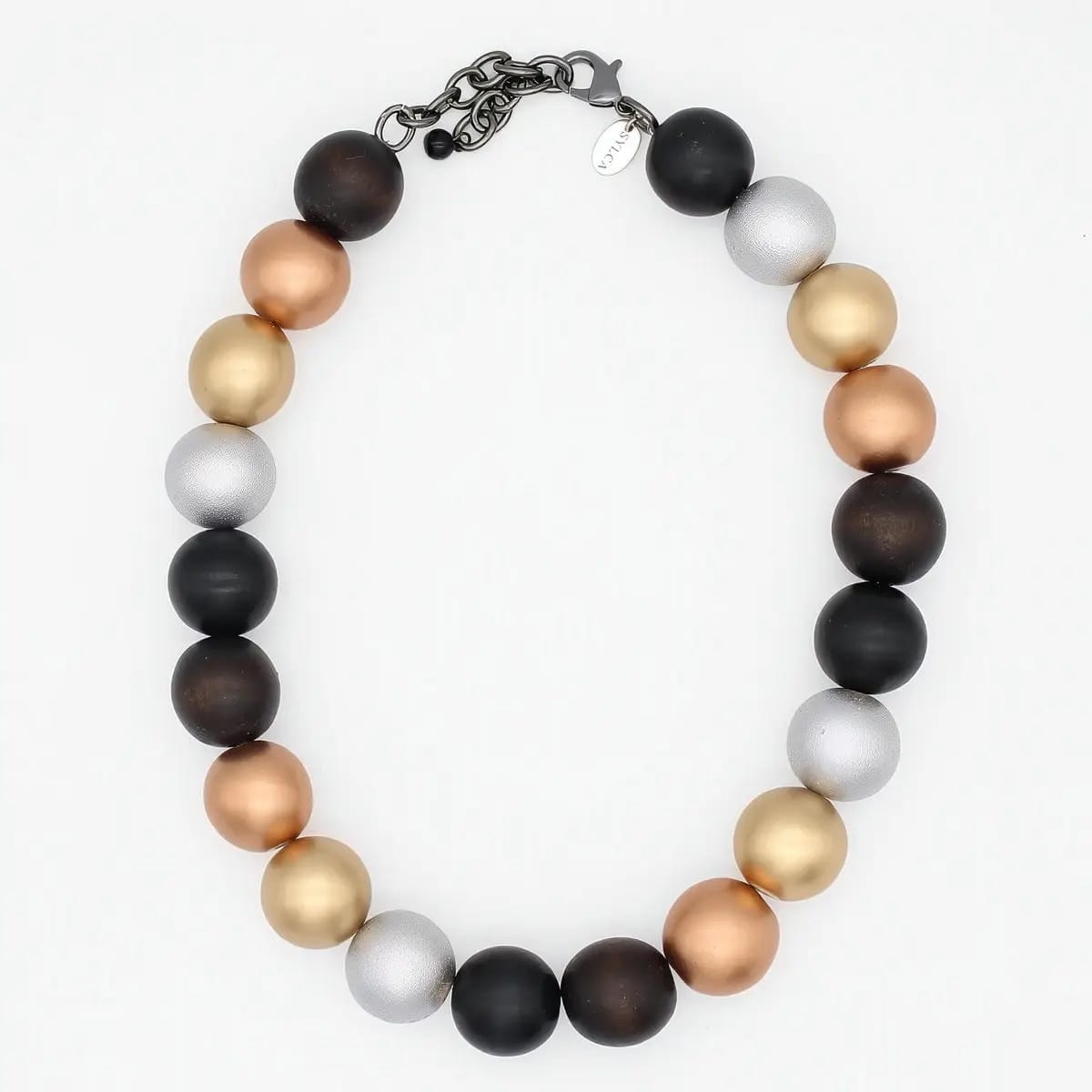 Sylca Designs Necklaces Sylca Metallic Faye Beaded Choker Sylca Metallic Faye Beaded Choker