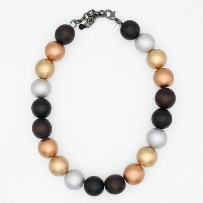 Sylca Designs Necklaces Sylca Metallic Faye Beaded Choker Sylca Metallic Faye Beaded Choker