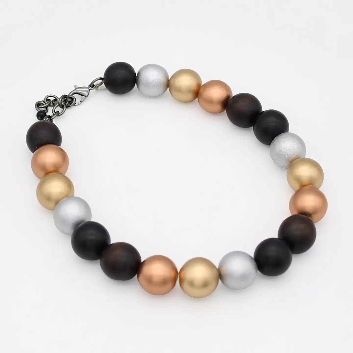 Sylca Designs Necklaces Sylca Metallic Faye Beaded Choker Sylca Metallic Faye Beaded Choker