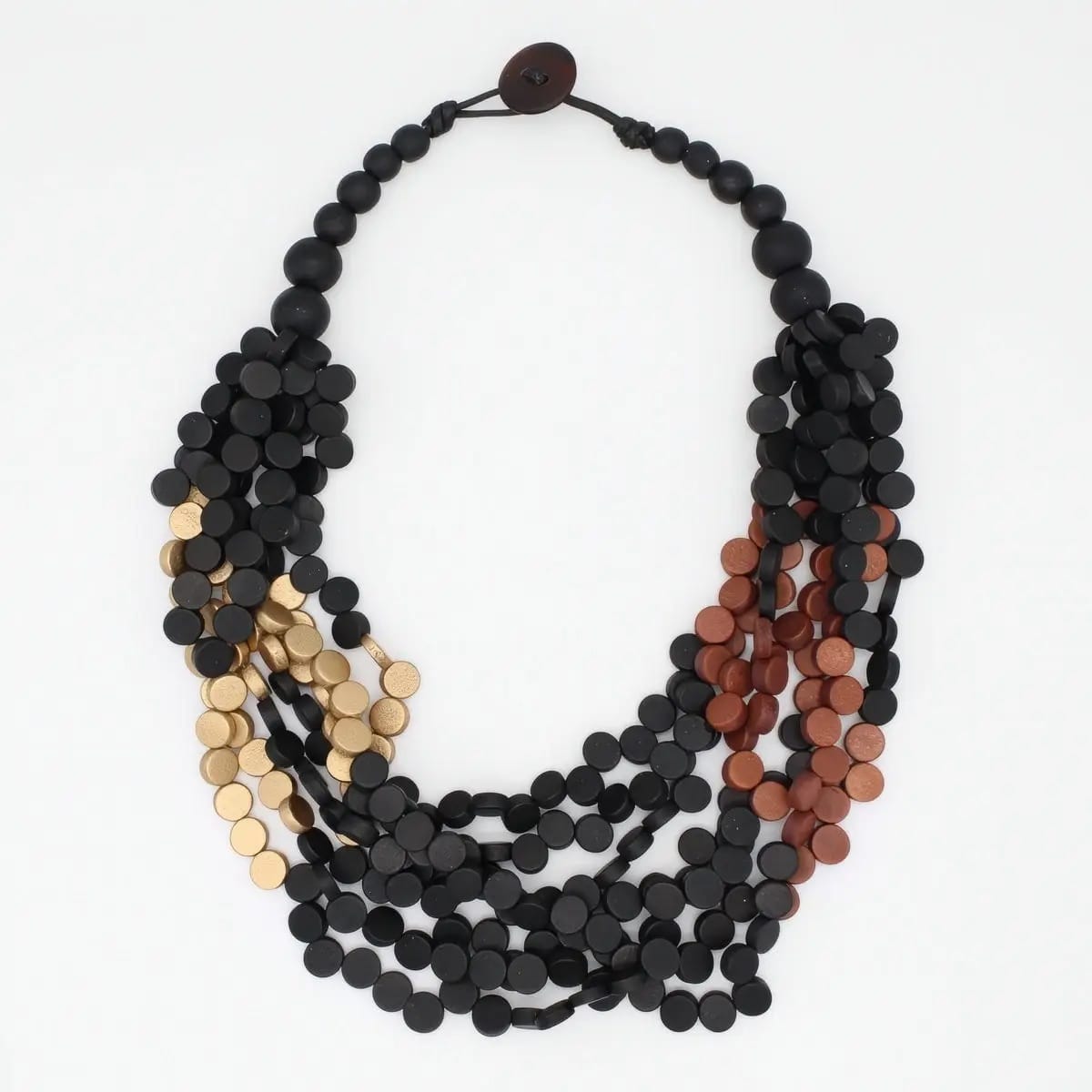 Sylca Designs Necklaces Sylca Midnight Mosaic Wooden Statement Necklace Sylca Midnight Mosaic Wooden Statement Necklace