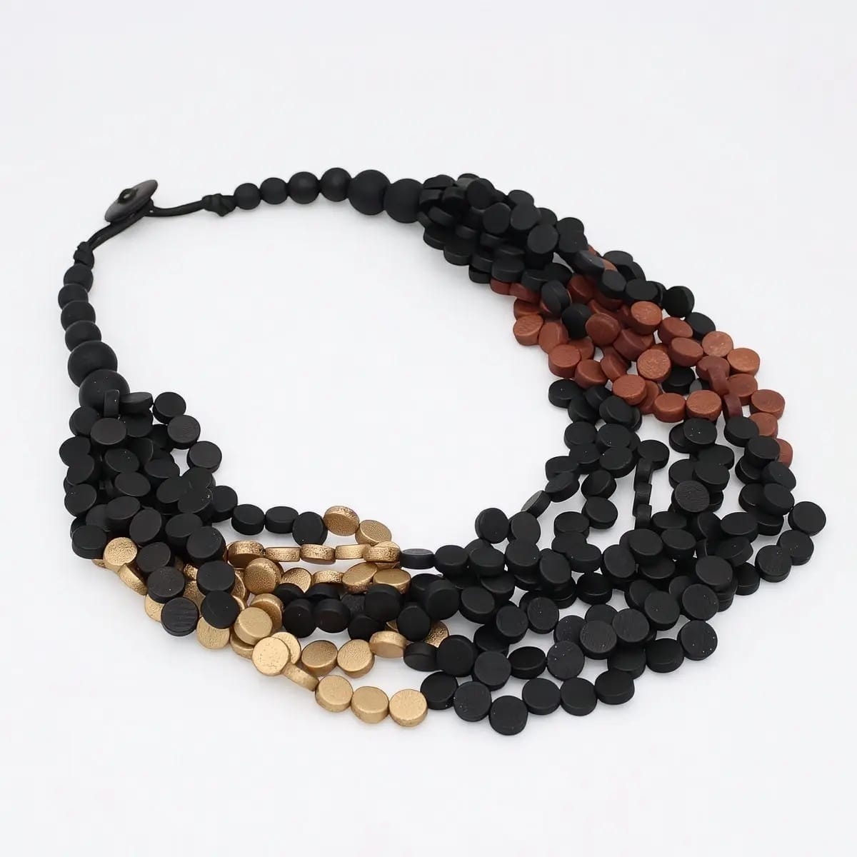 Sylca Designs Necklaces Sylca Midnight Mosaic Wooden Statement Necklace Sylca Midnight Mosaic Wooden Statement Necklace