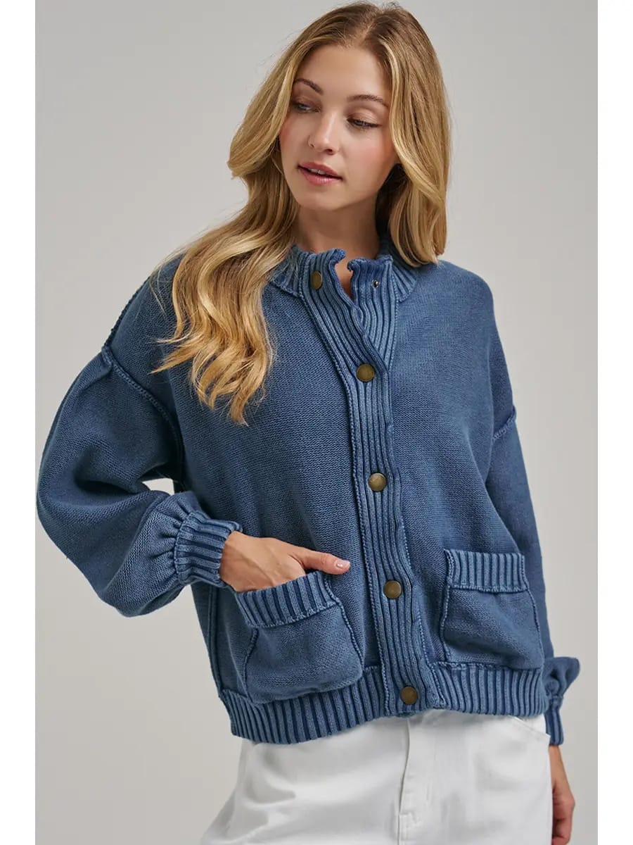 BON Jackets Mineral Wash Knit Boho Jacket - Multiple Colors Mineral Wash Knit Boho Jacket - Multiple Colors