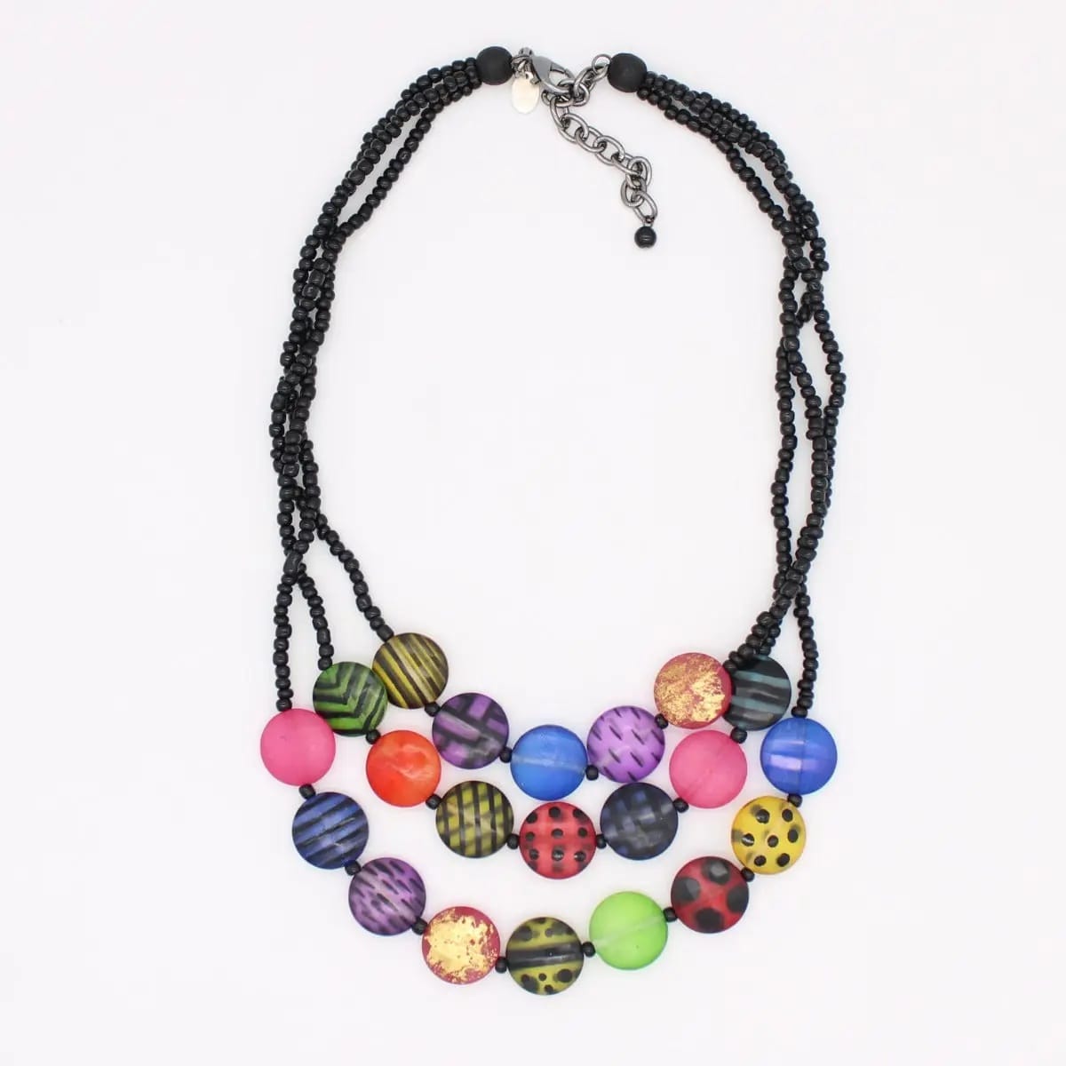Sylca Designs Necklaces Sylca Sea Stone Triple Strand Necklace - Multiple Colors Sylca Sea Stone Triple Strand Necklace - Multiple Colors