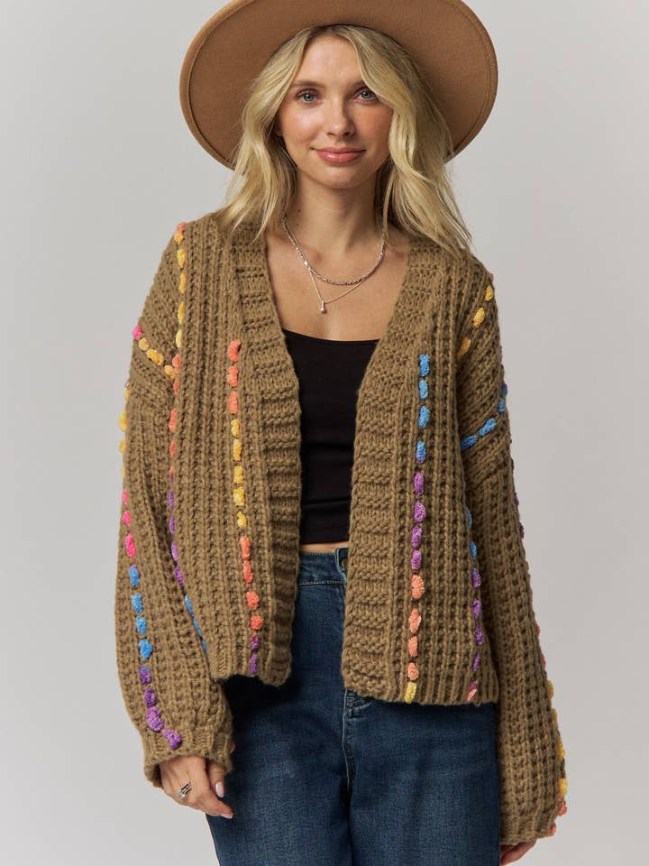 Madelyn Cardigans Multicolor Stitch Knit Cardigan Multicolor Stitch Knit Cardigan