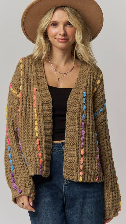 Madelyn Cardigans Multicolor Stitch Knit Cardigan Multicolor Stitch Knit Cardigan
