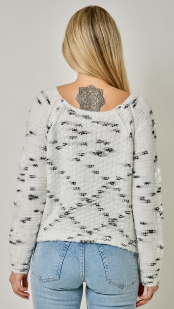 Mystree Sweaters Mystree Boatneck Jacquard Knit Sweater Mystree Boatneck Jacquard Knit Sweater
