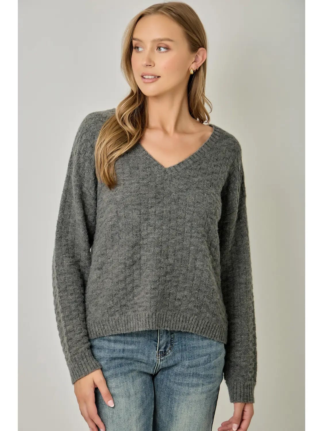 Mystree Sweaters Mystree Textured Knitted Sweater - Multiple Colors Mystree Textured Knitted Sweater - Multiple Colors