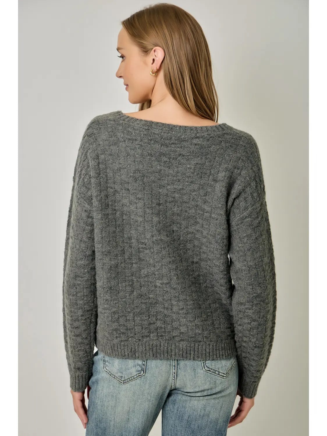 Mystree Sweaters Mystree Textured Knitted Sweater - Multiple Colors Mystree Textured Knitted Sweater - Multiple Colors