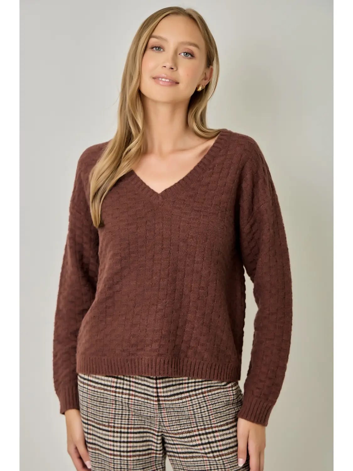 Mystree Sweaters Mystree Textured Knitted Sweater - Multiple Colors Mystree Textured Knitted Sweater - Multiple Colors