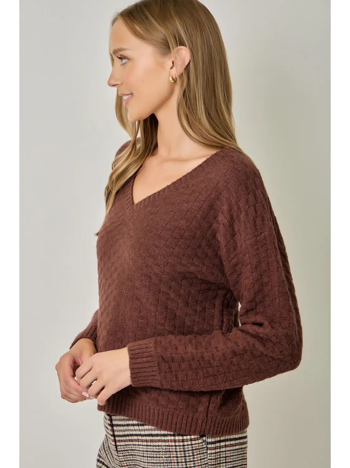 Mystree Sweaters Mystree Textured Knitted Sweater - Multiple Colors Mystree Textured Knitted Sweater - Multiple Colors