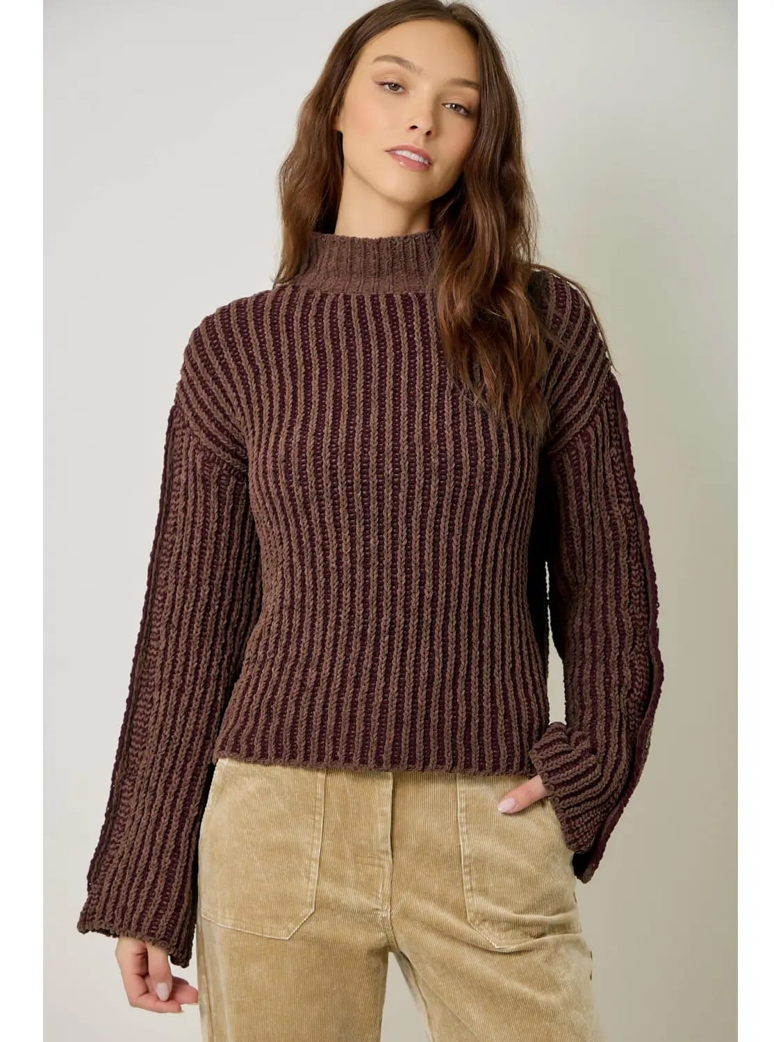 Mystree Sweaters Mystree Two Tone Velvety Chenille Sweater - Multiple Colors 57224414 Mystree Two Tone Velvety Chenille Sweater - Multiple Colors