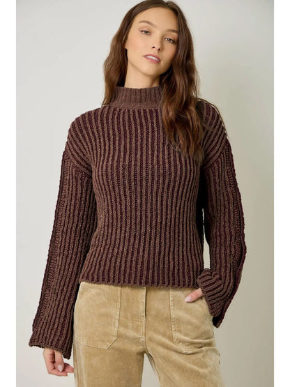 Mystree Sweaters Mystree Two Tone Velvety Chenille Sweater - Multiple Colors 57224414 Mystree Two Tone Velvety Chenille Sweater - Multiple Colors