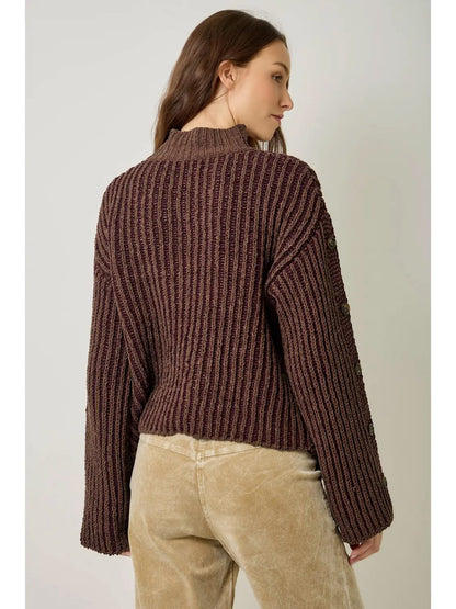 Mystree Sweaters Mystree Two Tone Velvety Chenille Sweater - Multiple Colors Mystree Two Tone Velvety Chenille Sweater - Multiple Colors