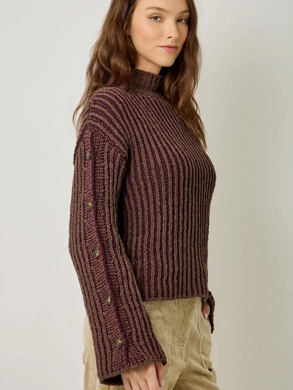 Mystree Sweaters Mystree Two Tone Velvety Chenille Sweater - Multiple Colors Mystree Two Tone Velvety Chenille Sweater - Multiple Colors