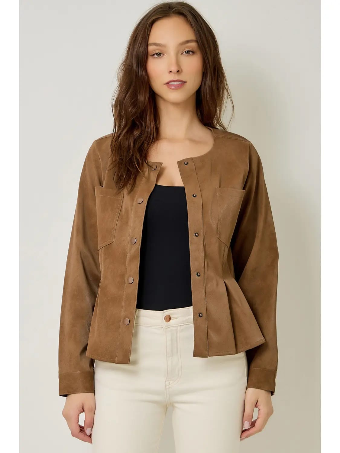 Mystree Jackets Mystree Vintage Faux Leather Peplum Jacket Mystree Vintage Faux Leather Peplum Jacket