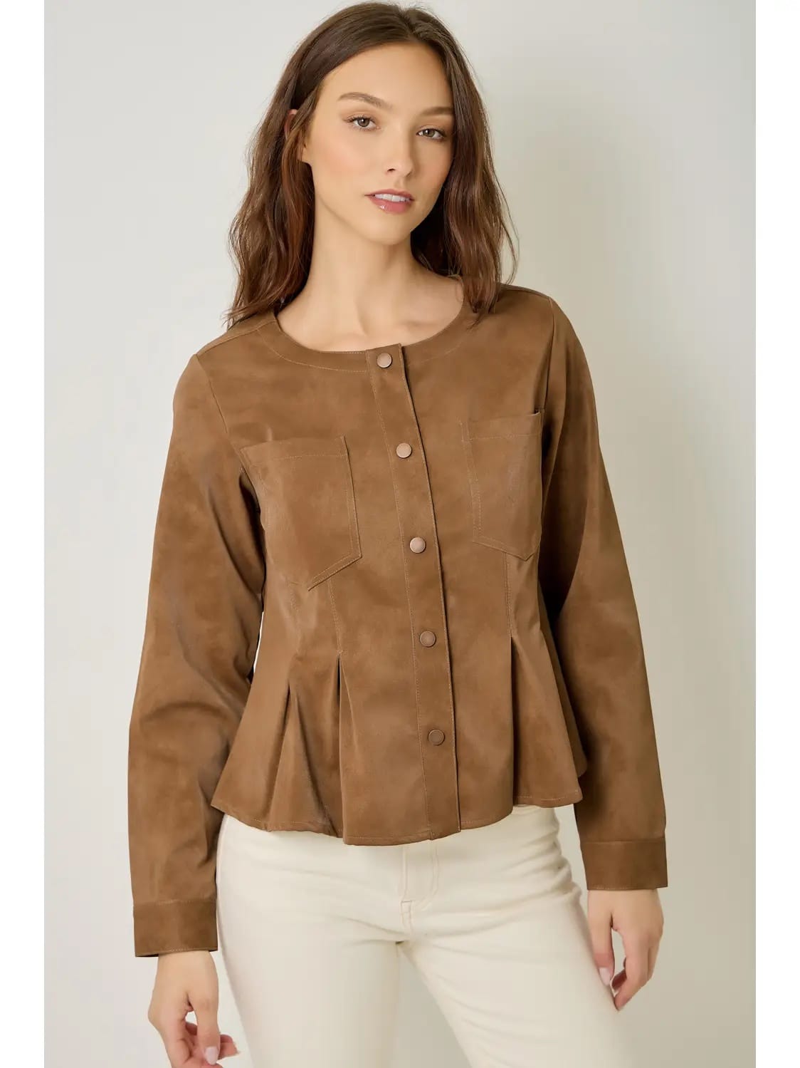 Mystree Jackets Mystree Vintage Faux Leather Peplum Jacket Mystree Vintage Faux Leather Peplum Jacket