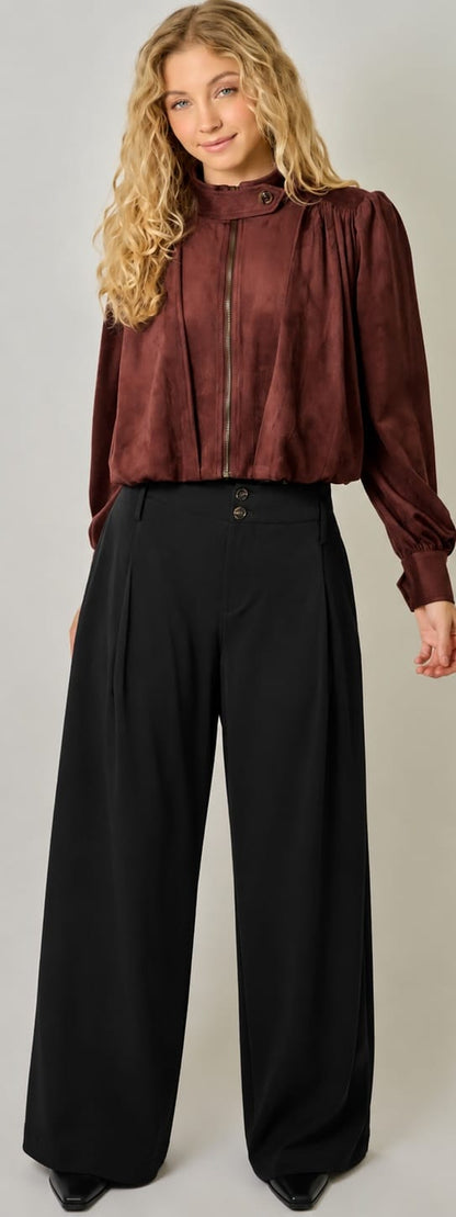 Mystree Jackets Mystree Gathered Blouson Jacket 75255006 Mystree Gathered Blouson Jacket