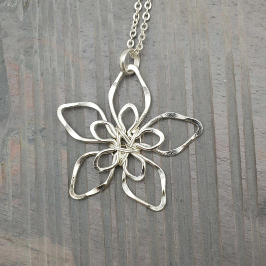Anju Jewelry Silver Star Flower Necklace