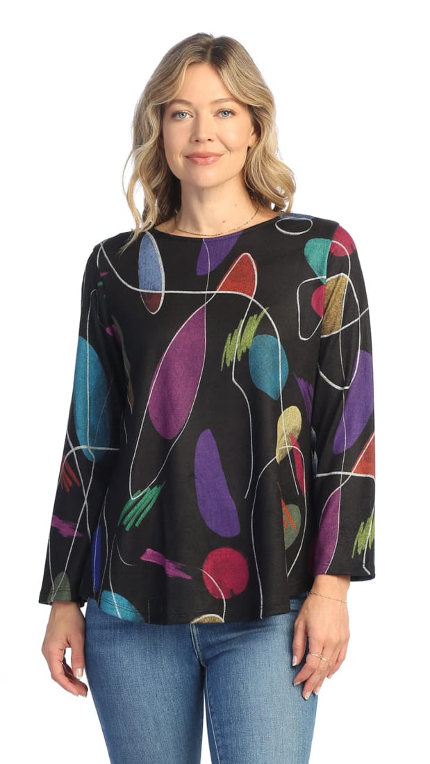 Jess & Jane Tunics Jess & Jane Novelty Brush Tunic Top 66188254 Jess & Jane Novelty Brush Tunic Top