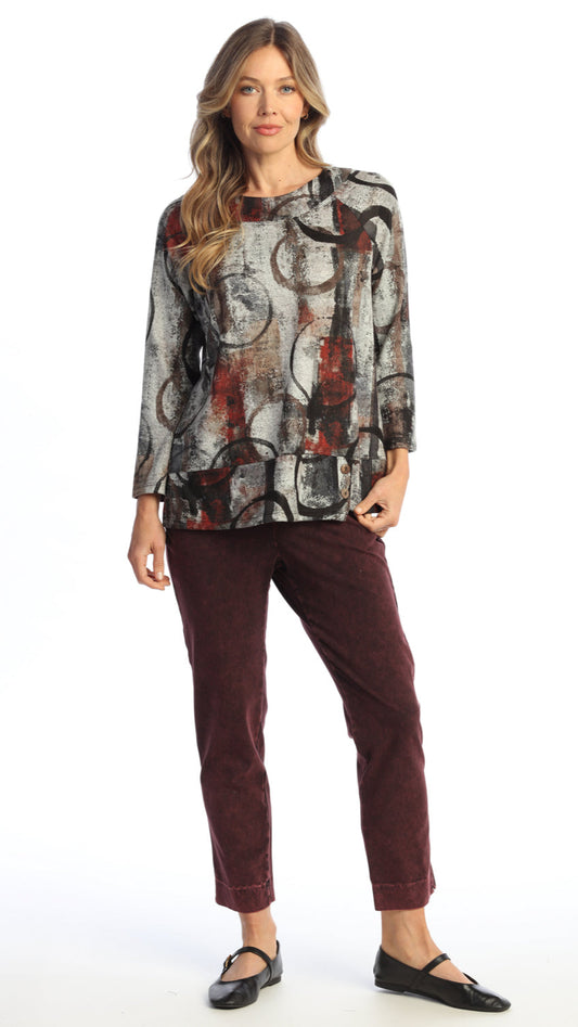 Jess & Jane Novelty Brush Overlap Hem - Multiple Prints