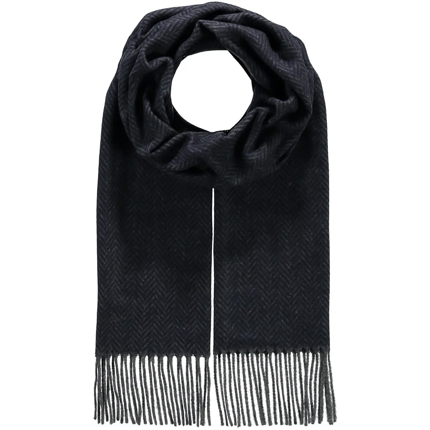 Fraas Men's Two Colored Herringbone Scarf