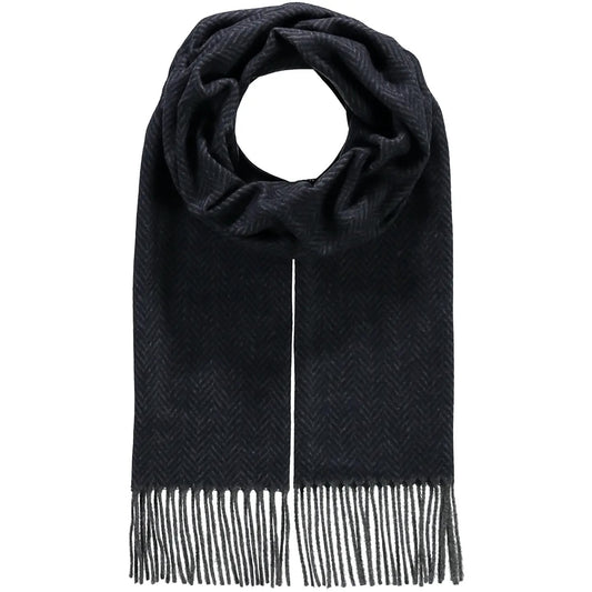 Fraas Men's Two Colored Herringbone Scarf