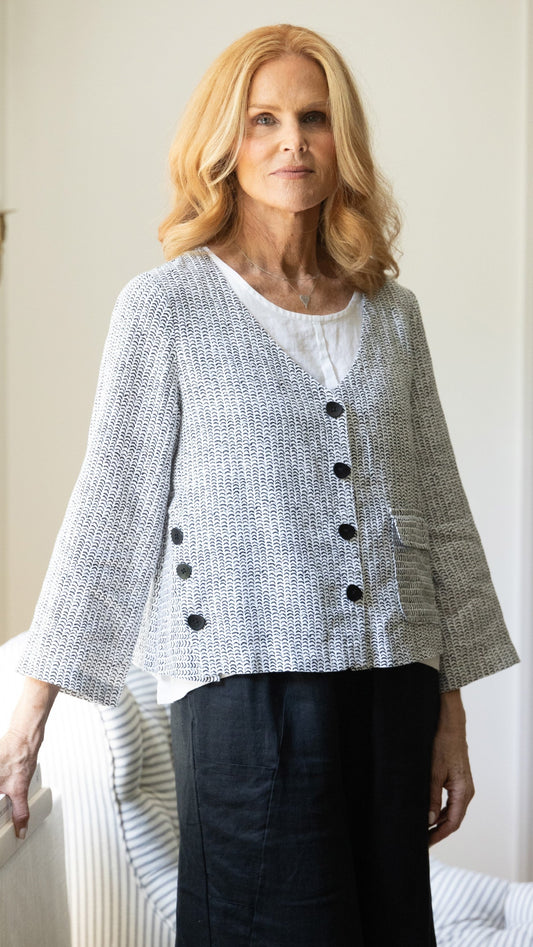 Olivia by Habitat Making Waves Stripe Danica Button Jacket