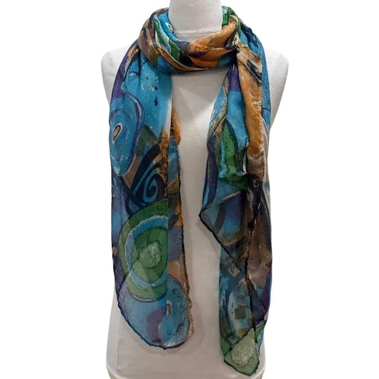 J & X Scarves Abstract Lightweight Scarf - Multiple Colors Abstract Lightweight Scarf - Multiple Colors