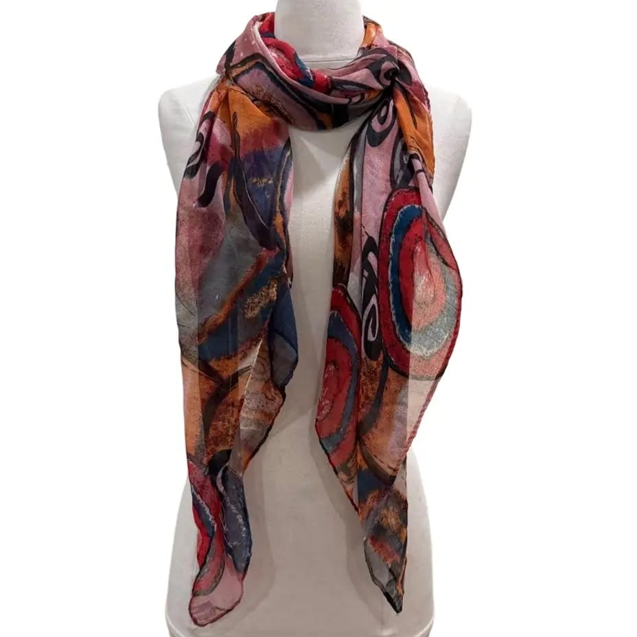 J & X Scarves Abstract Lightweight Scarf - Multiple Colors Abstract Lightweight Scarf - Multiple Colors