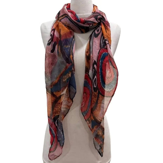 J & X Scarves Abstract Lightweight Scarf - Multiple Colors Abstract Lightweight Scarf - Multiple Colors