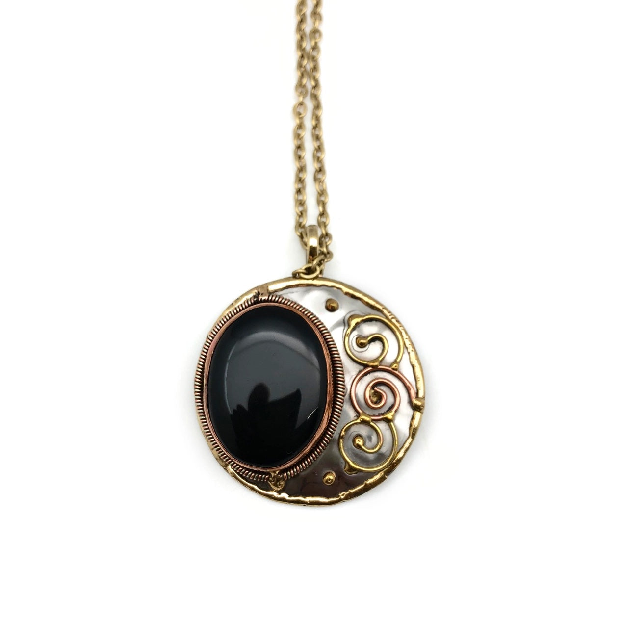 Anju Jewelry Black Onyx and Mixed Metal Necklace
