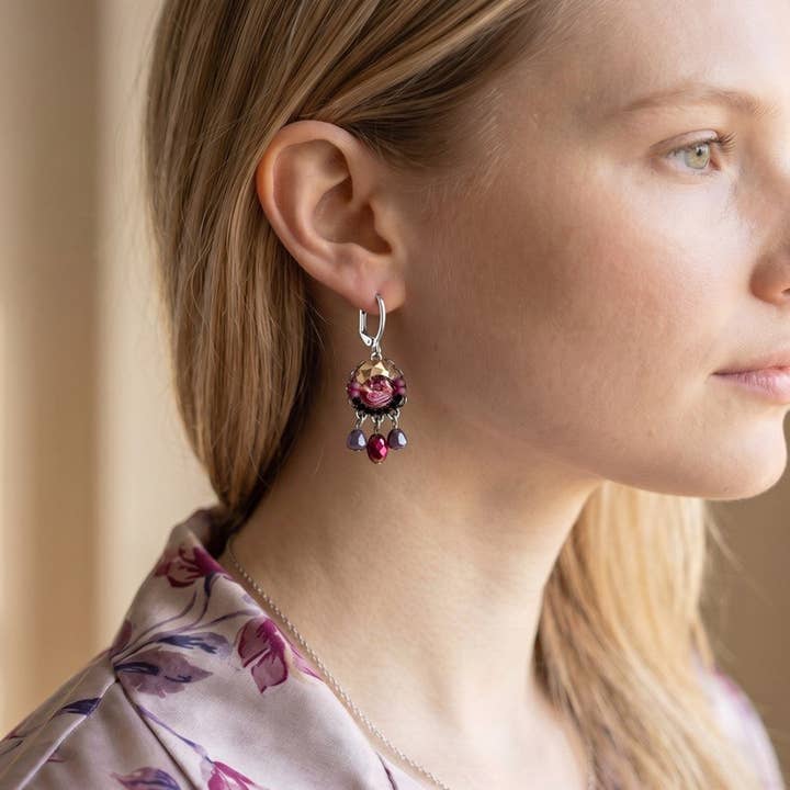 Melizi Jewelry Earrings Melizi Jewelry Amarante Crystal Earrings 10132702 Melizi Jewelry Amarante Crystal Earrings