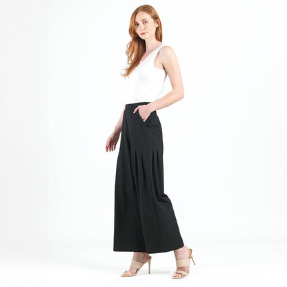 Clara Sunwoo Knit Pleated Wide Leg Pocket Pant