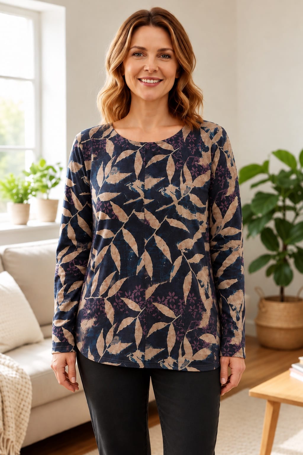 Creation by Lady Liberty Tunics Patch Coverstitch Tunic - Multiple Prints 31754718 Patch Coverstitch Tunic - Multiple Prints