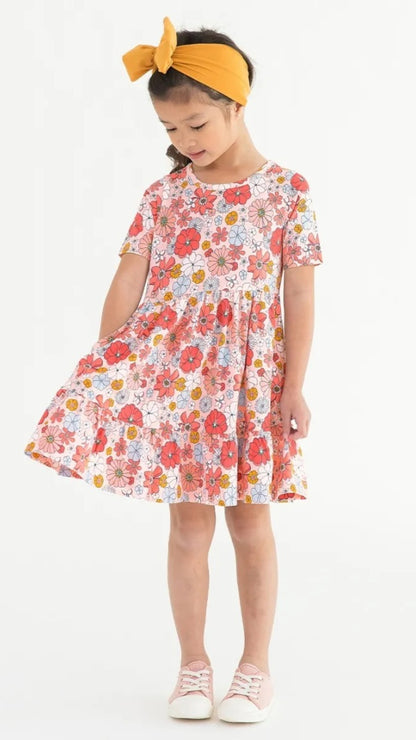 RuffleButts Peace Love and Wildflowers Ruffle Dress