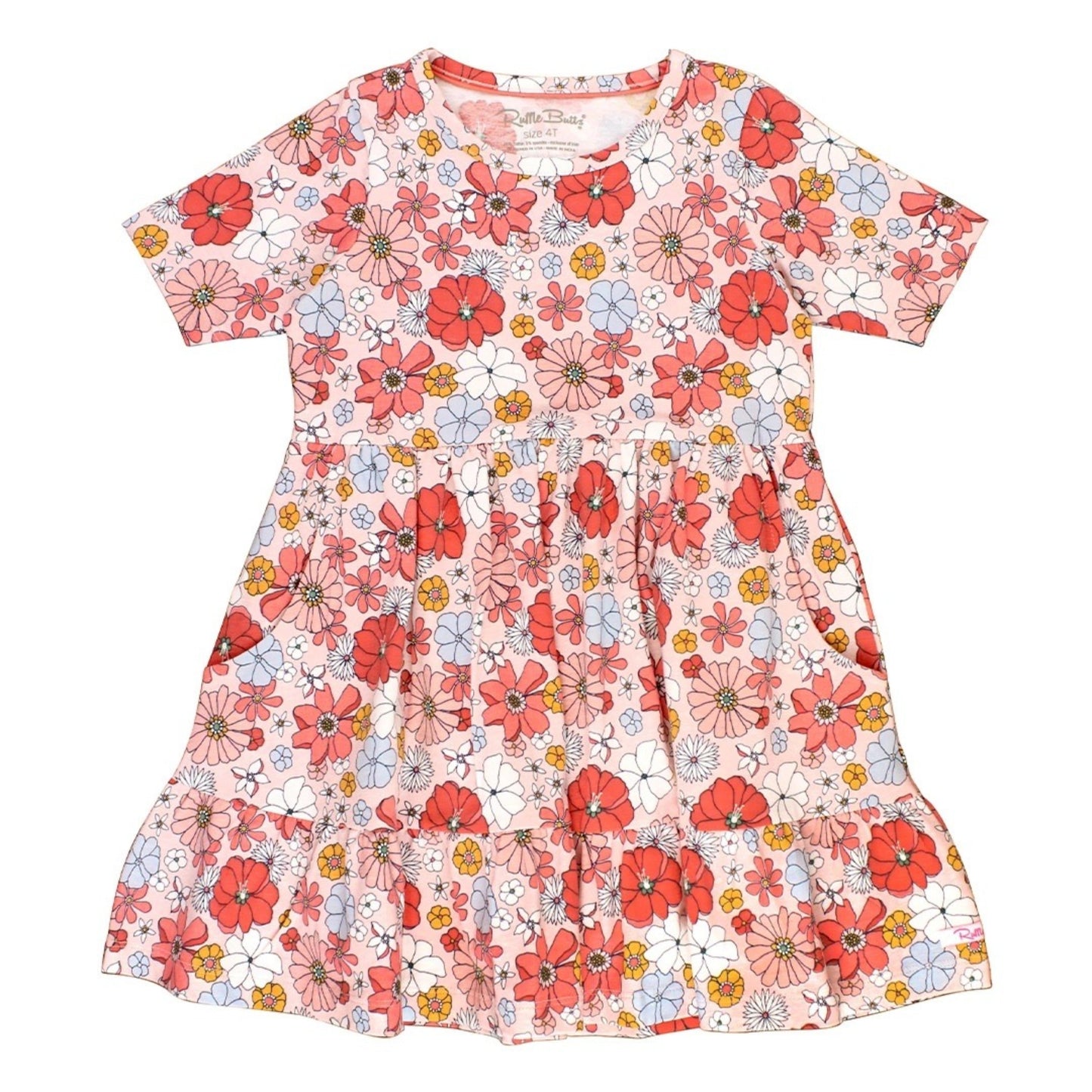 RuffleButts Peace Love and Wildflowers Ruffle Dress