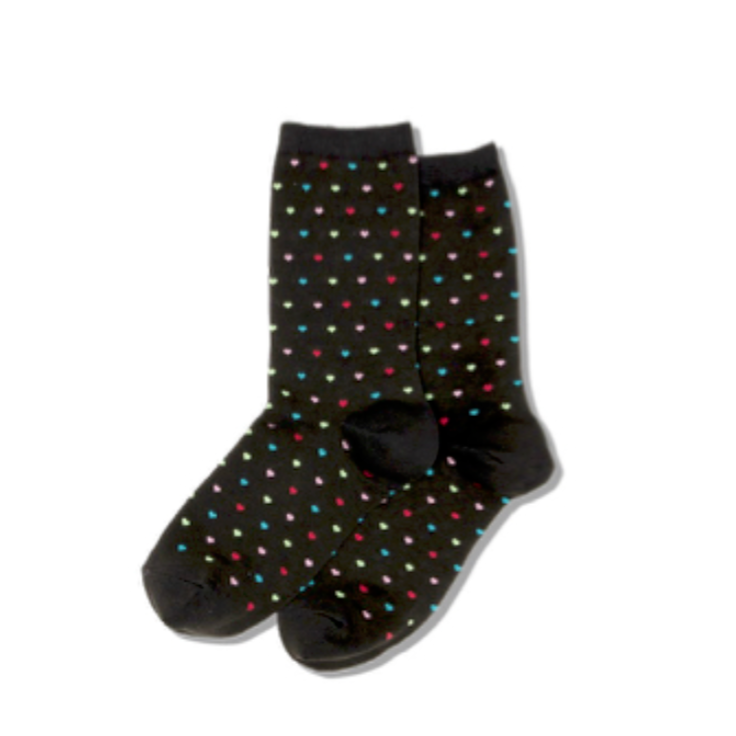 Hot Sox Pindot Heart Socks - Multiple Colors