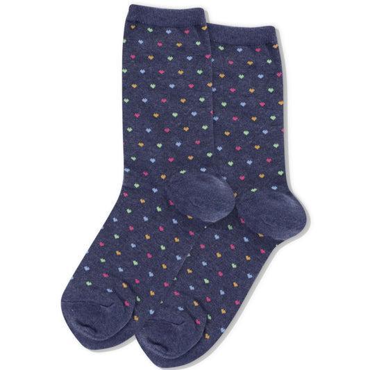 Hot Sox Pindot Heart Socks