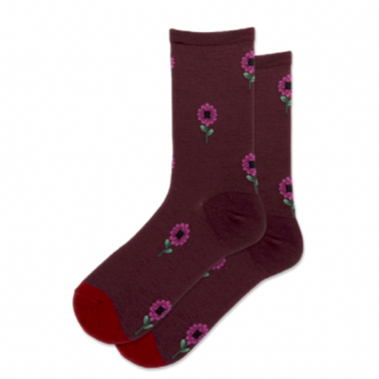 Hot Sox Purple Floral Socks