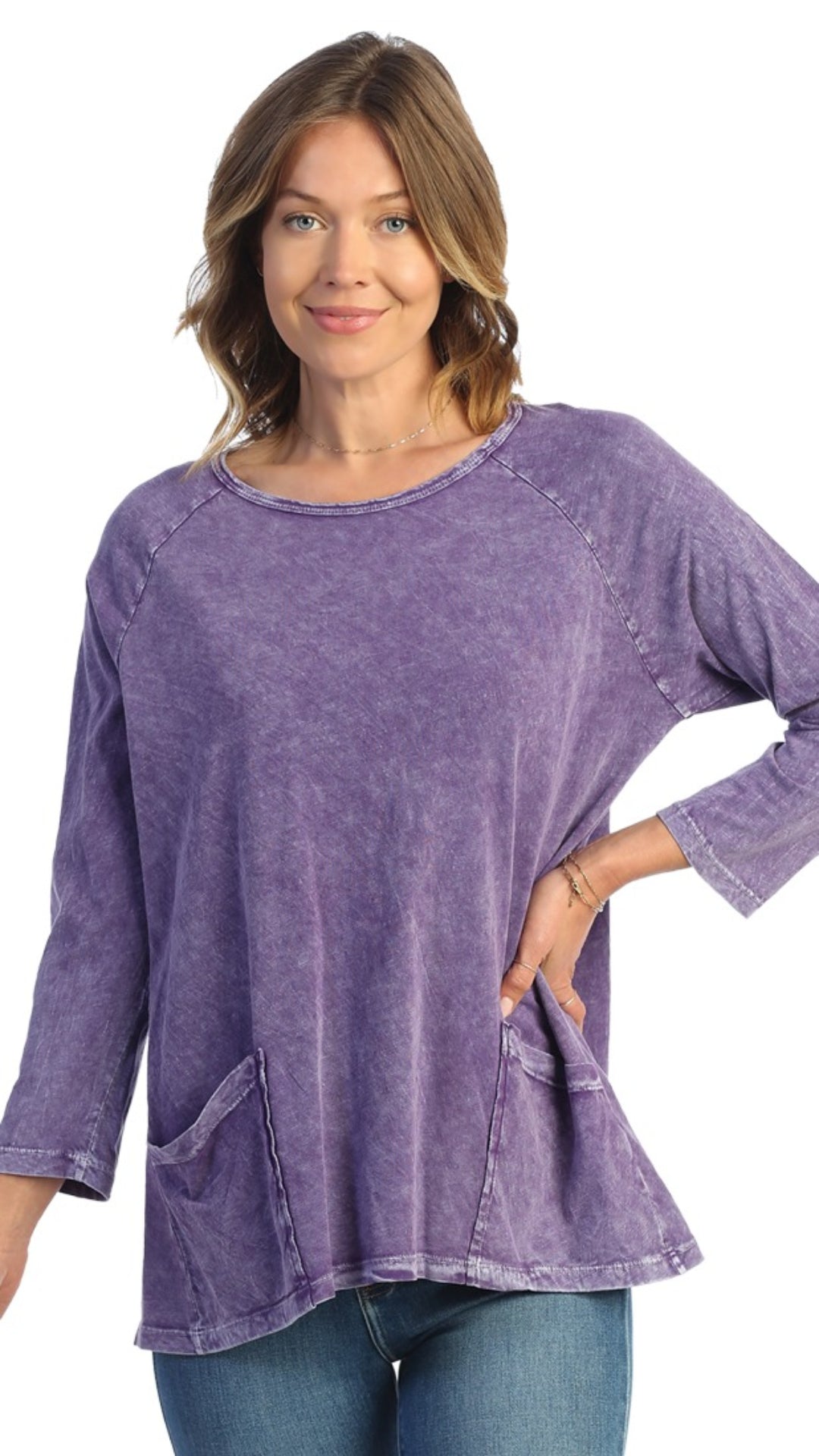Jess & Jane Mineral Wash Swing Top Purple