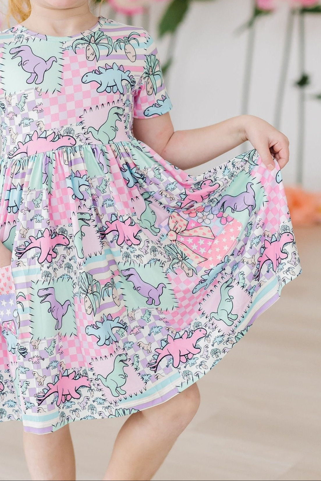 Mila & Rose Short Sleeve Pocket Twirl Dress - Multiple Colors